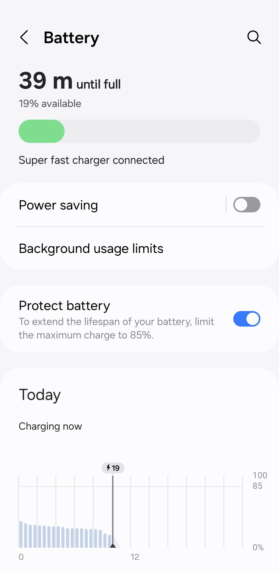 Cài đặt pin trên Android