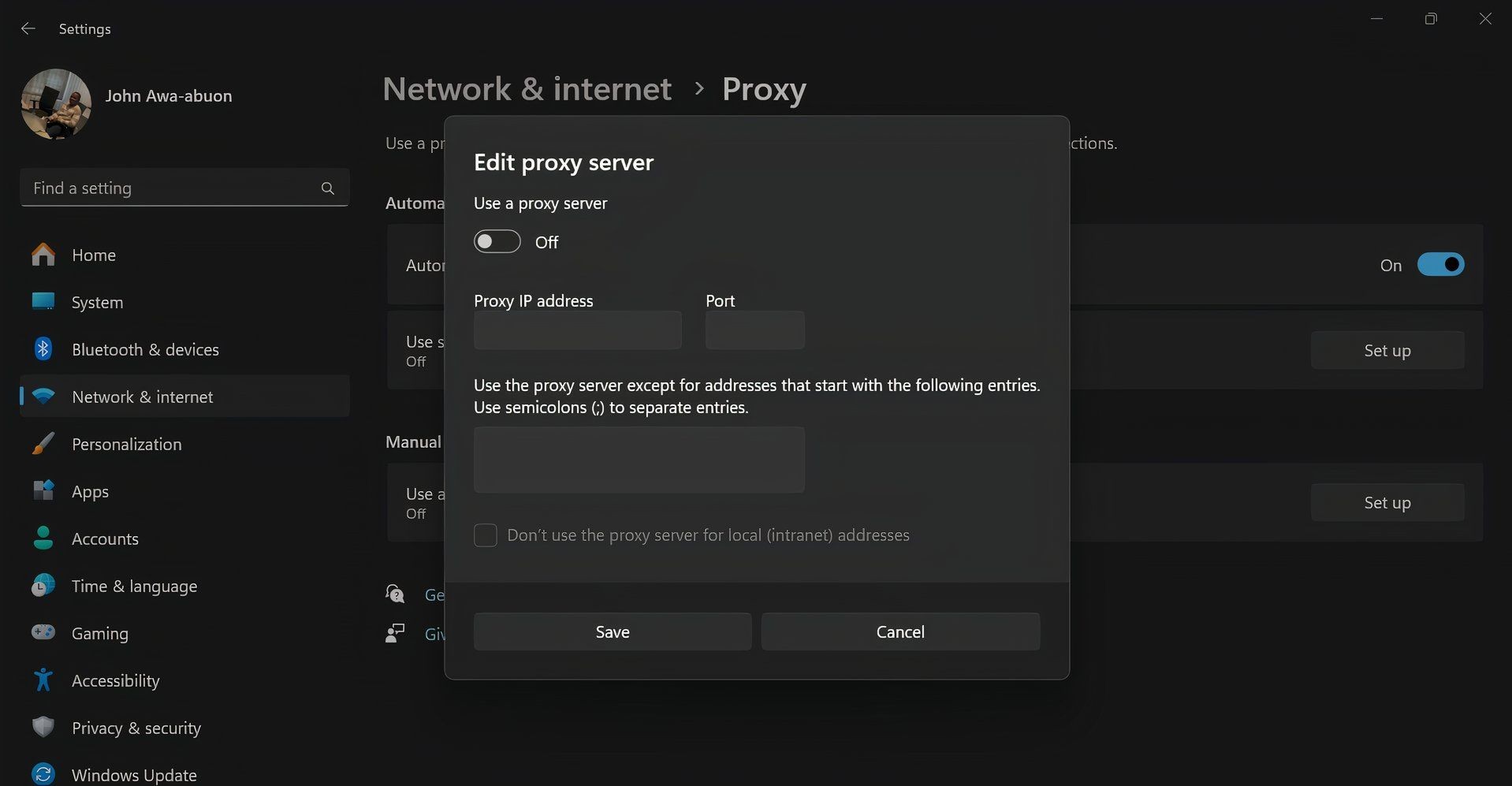 Cài đặt proxy trên máy tính