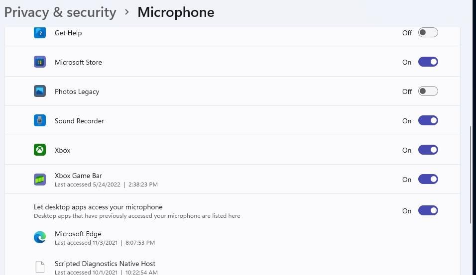 Cài đặt quyền microphone cho ứng dụng Xbox