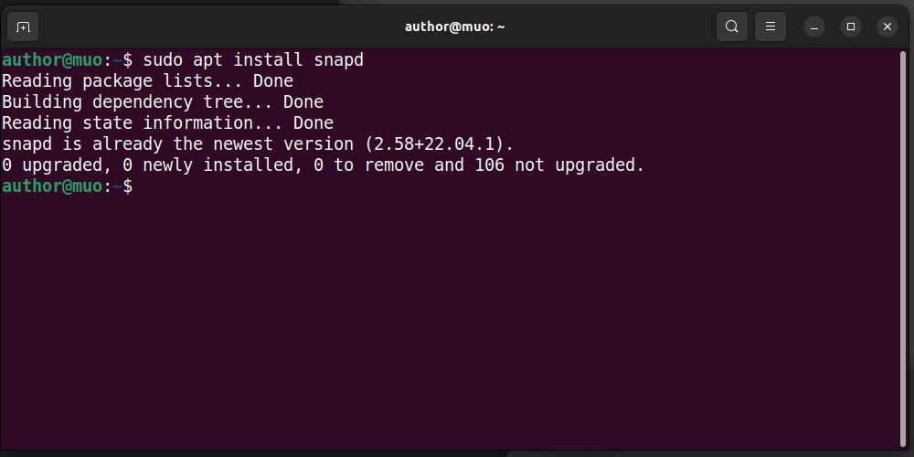 Cài đặt snapd trên Ubuntu