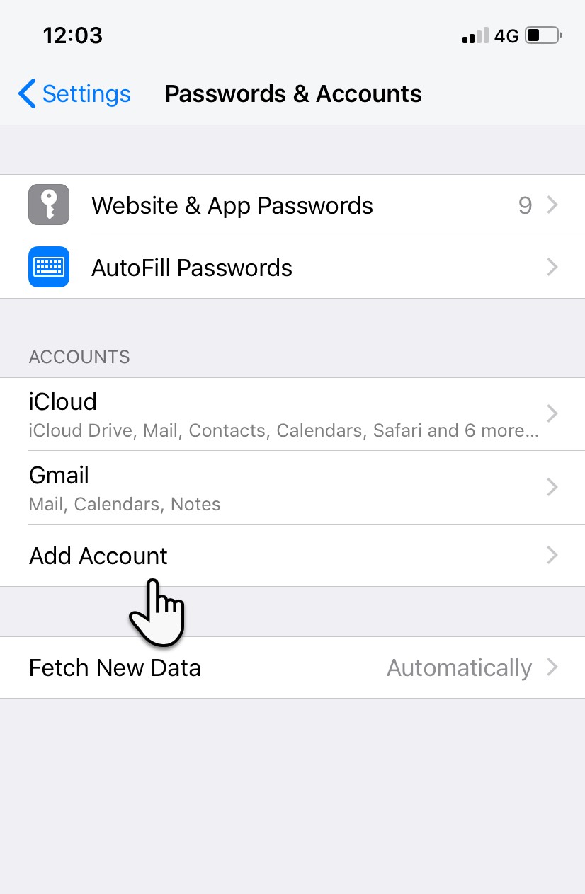 Cài đặt tài khoản lịch trên iPhone 1