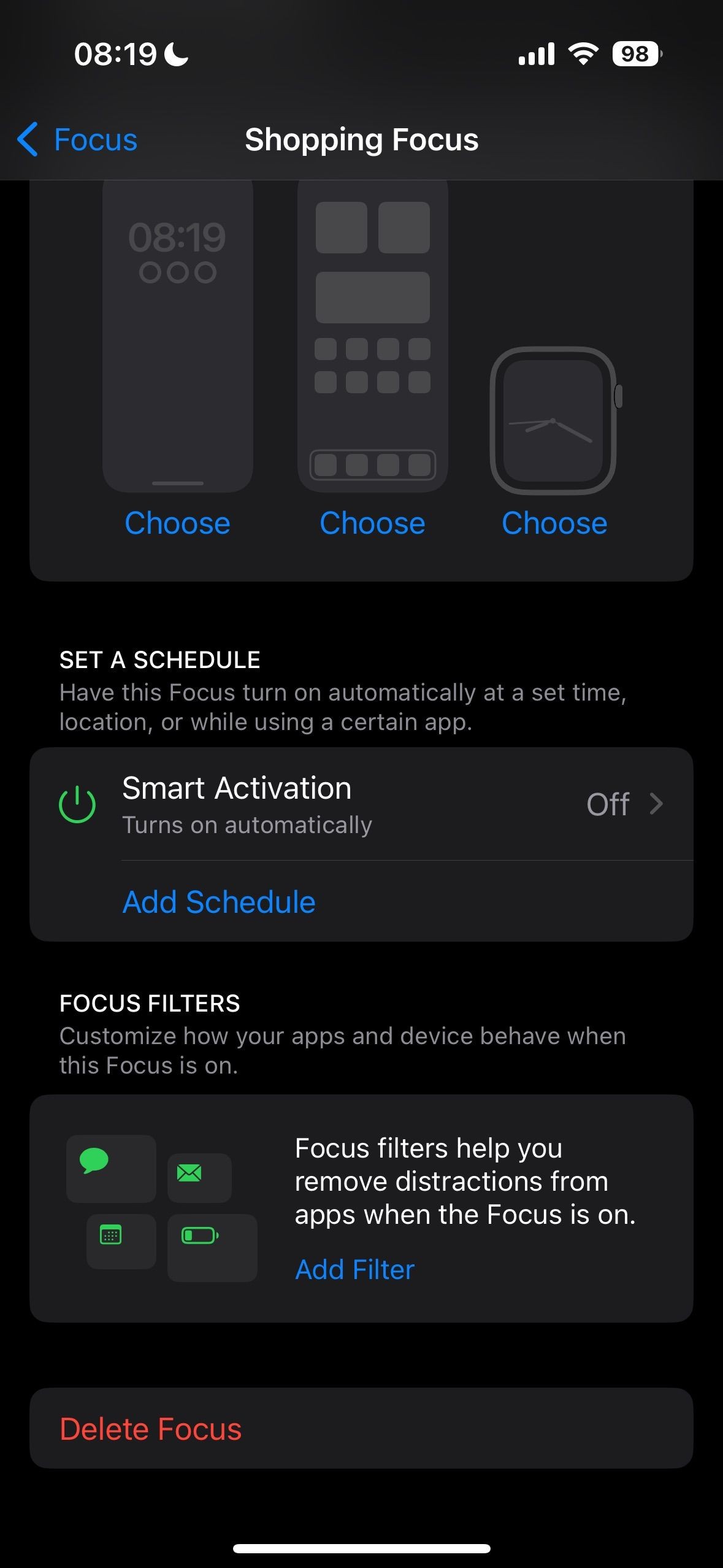 Cài đặt tùy chỉnh chế độ Focus trên iPhone