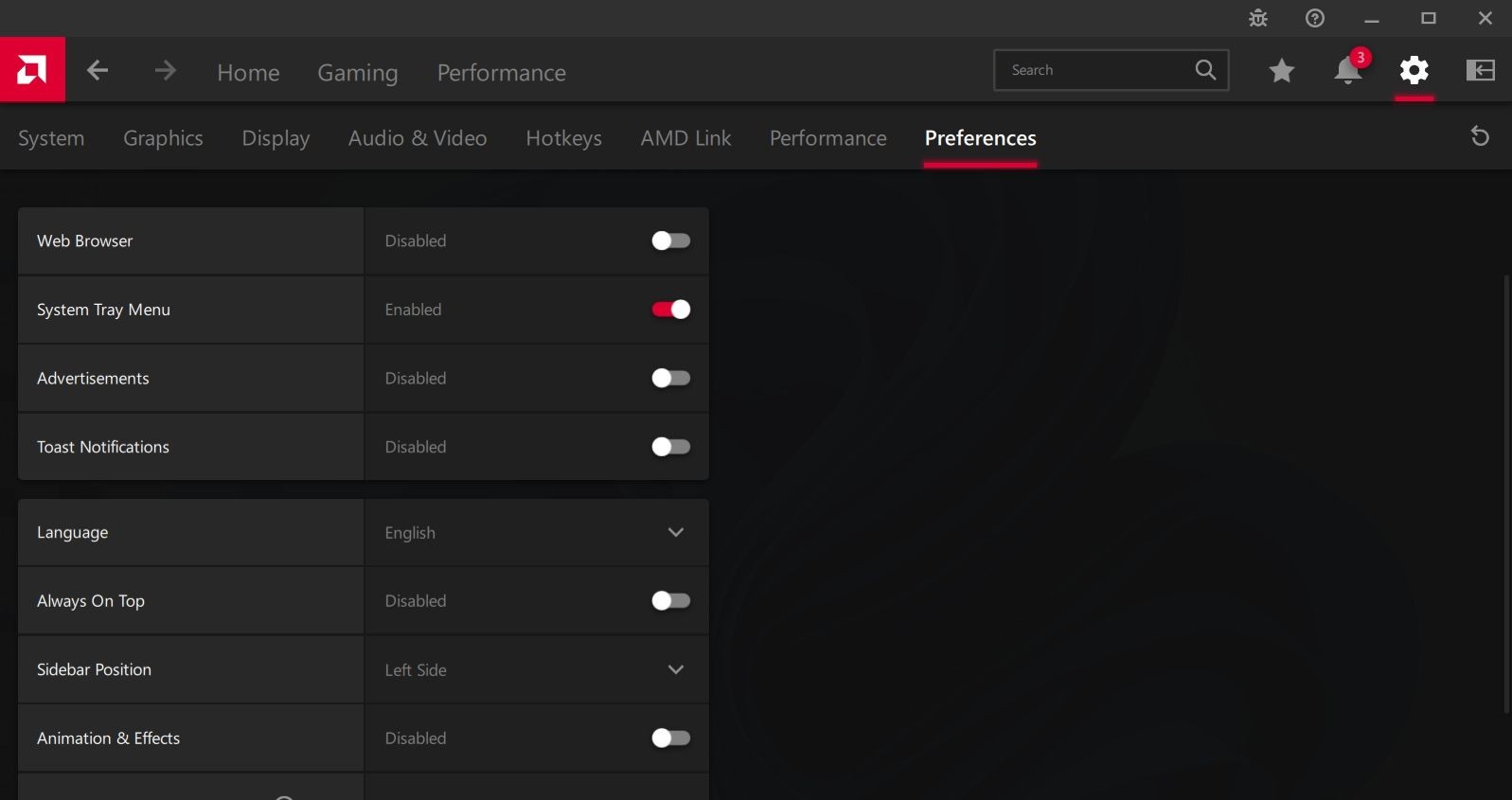 Cài đặt Tùy Chọn của AMD Radeon