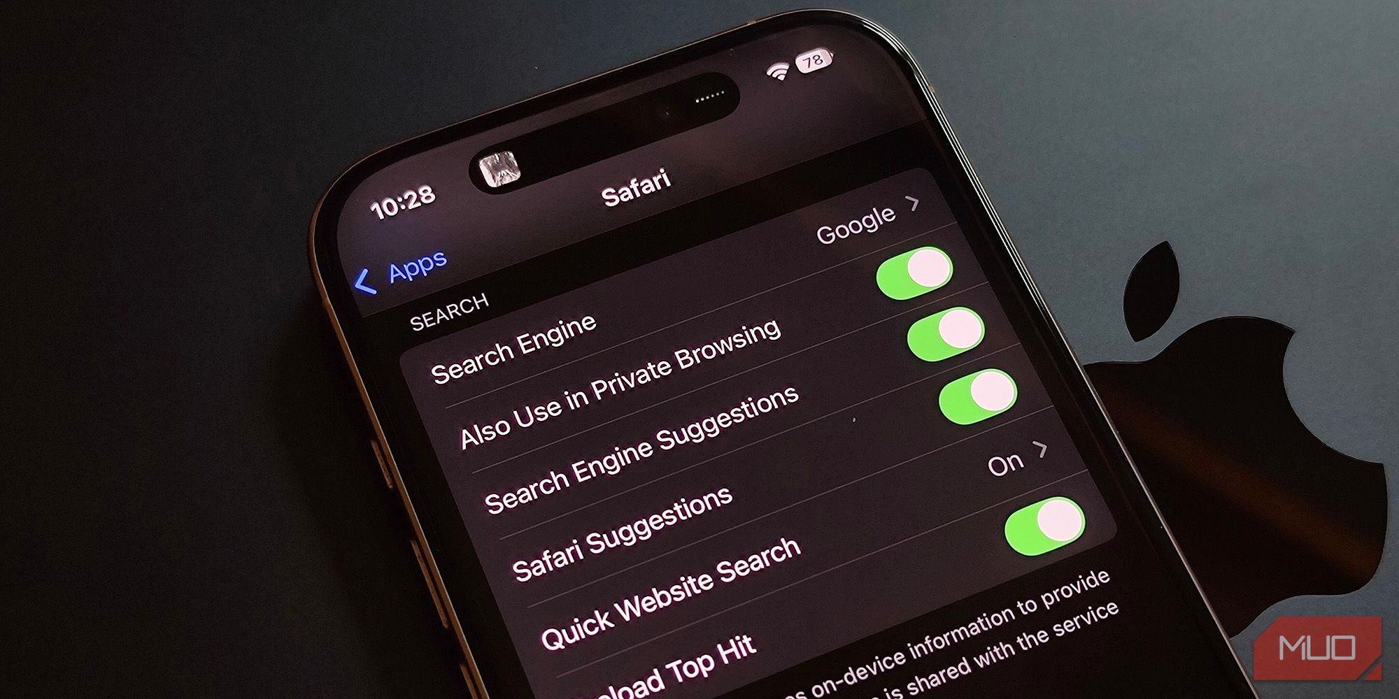 Cài đặt ứng dụng Safari trong ứng dụng Cài đặt của iOS