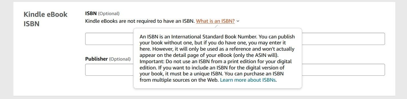 Cài Đặt và Thông Tin ISBN Sách Điện Tử trên KDP