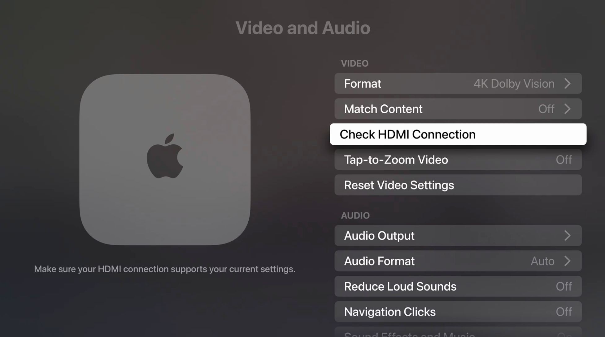 Cài đặt video trên Apple TV