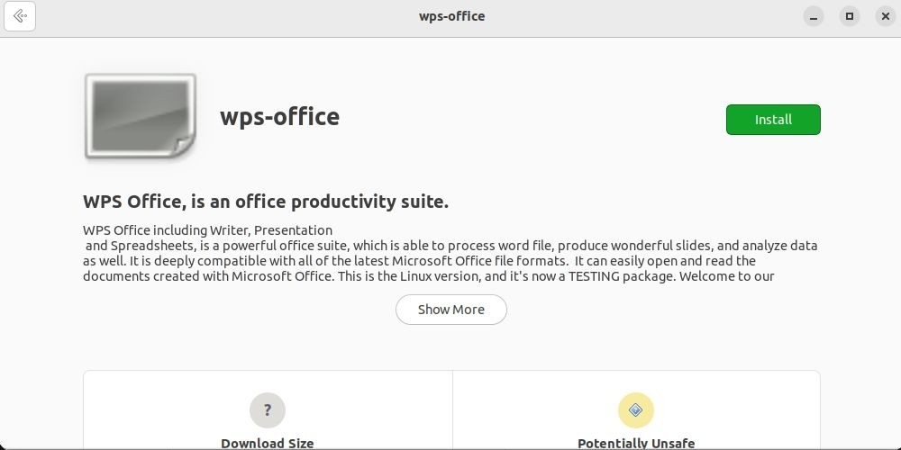 Cài đặt WPS Office trên Ubuntu qua giao diện đồ họa