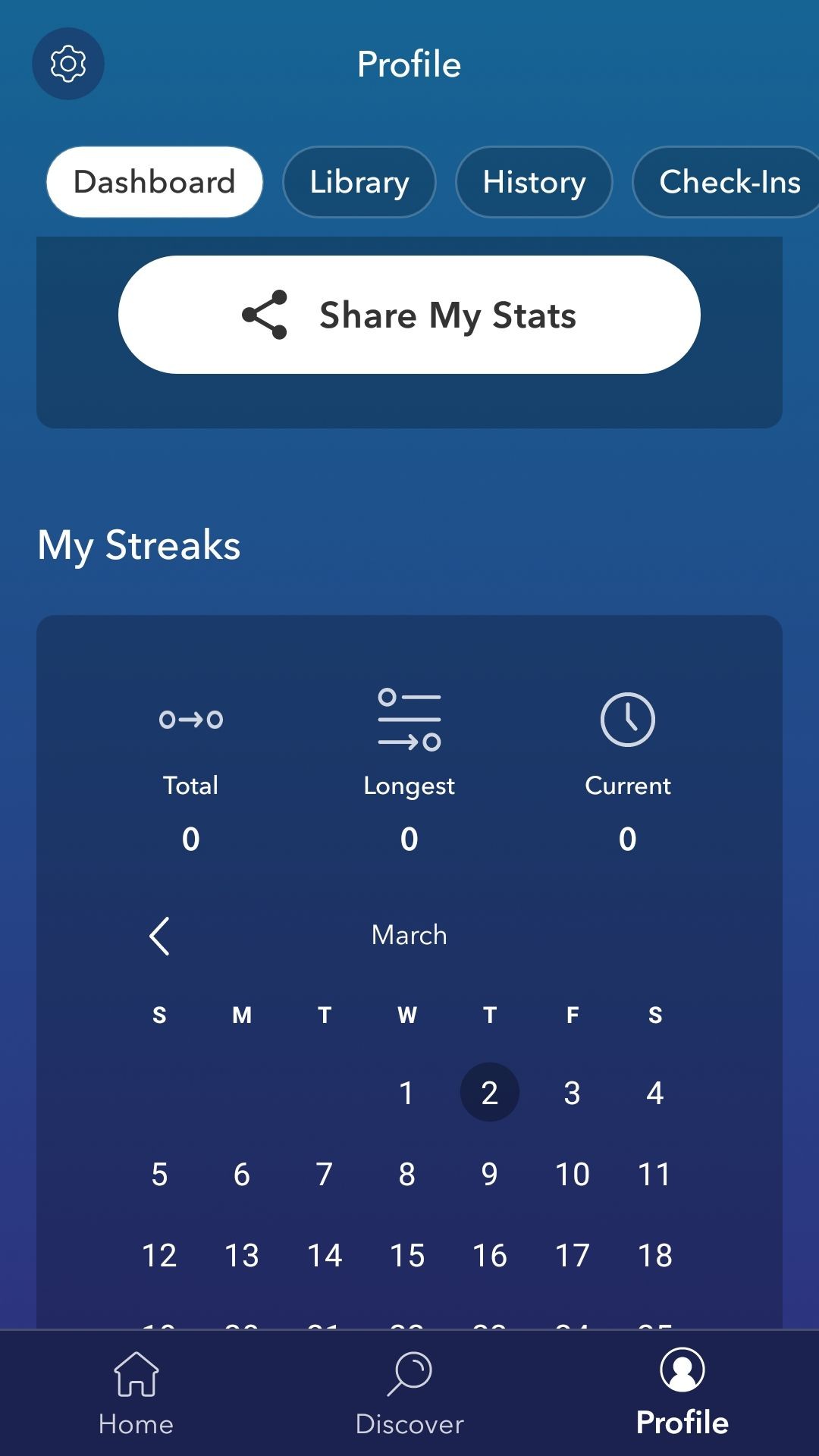 Calm bảng điều khiển thiền định trên điện thoại Android