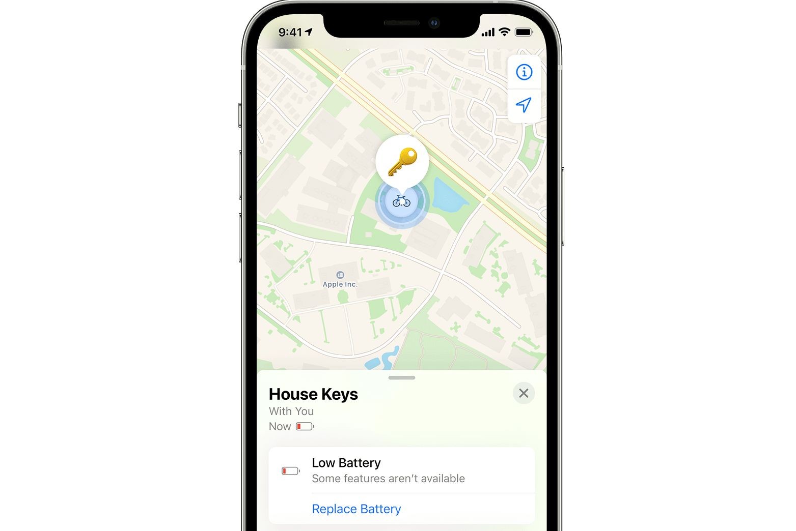 Cảnh báo pin yếu của AirTag