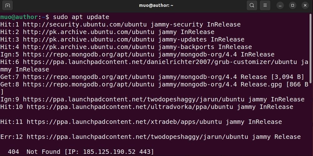 Cập nhật danh sách gói phần mềm trên Ubuntu