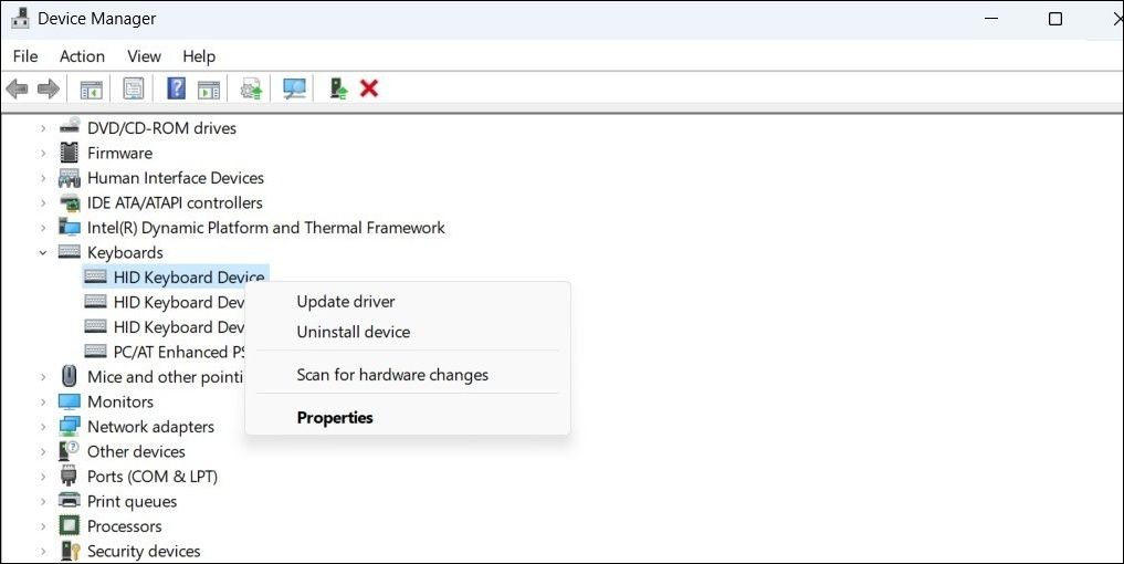 Cập nhật Trình điều khiển Bàn phím trong Windows