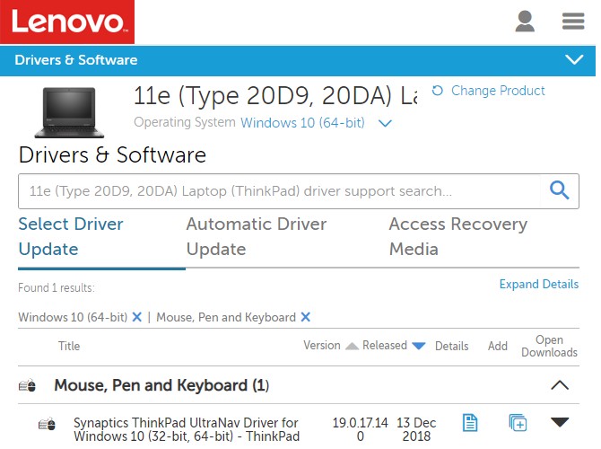 Cập nhật trình điều khiển Lenovo
