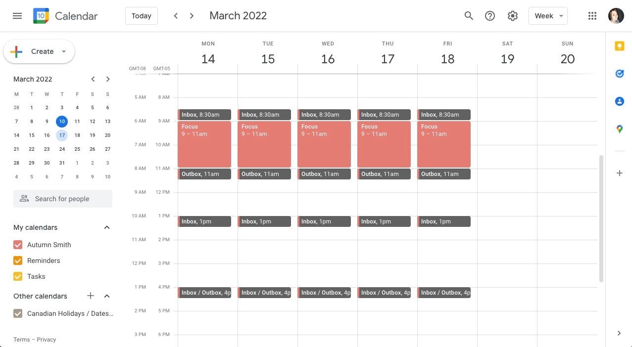 Chặn thời gian trong Google Calendar