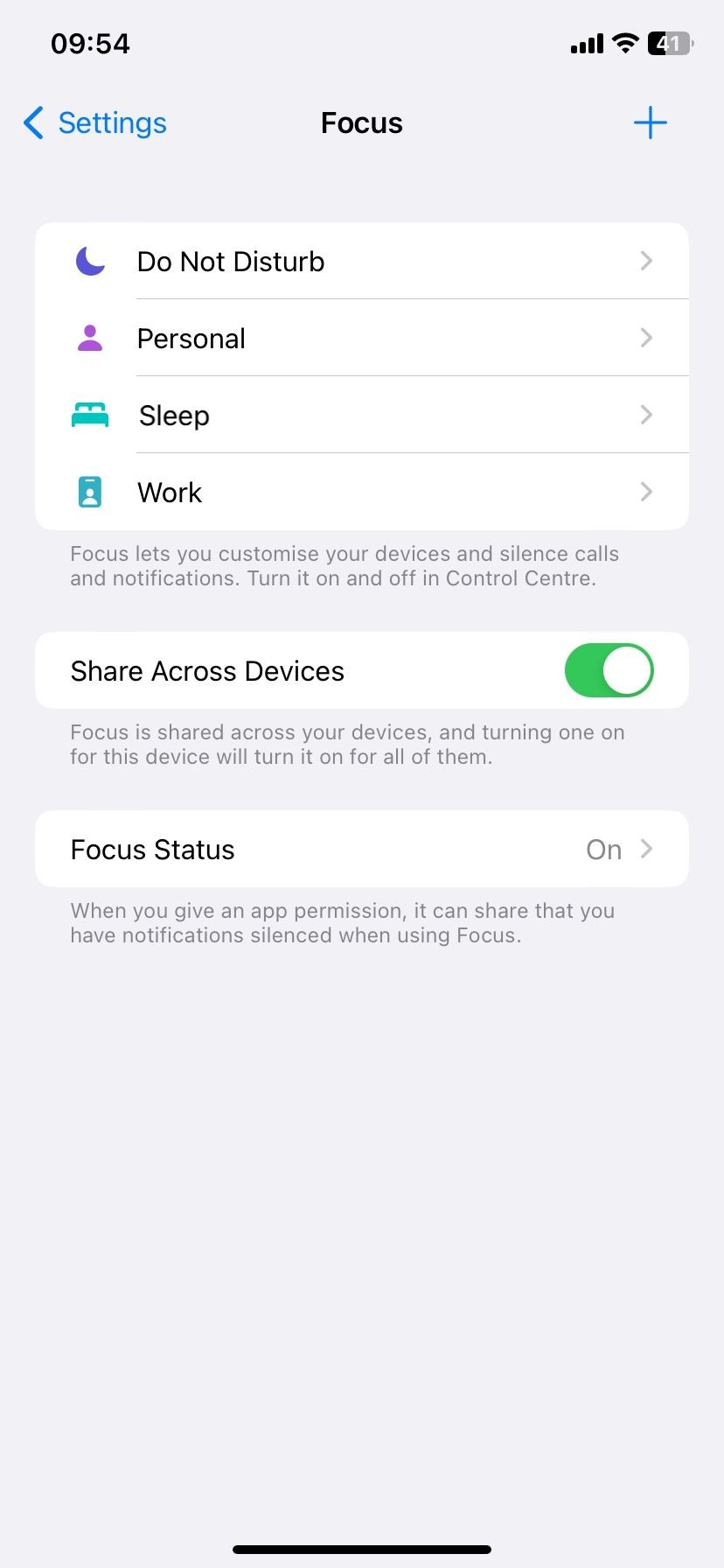 Chế độ Tập trung trên iOS