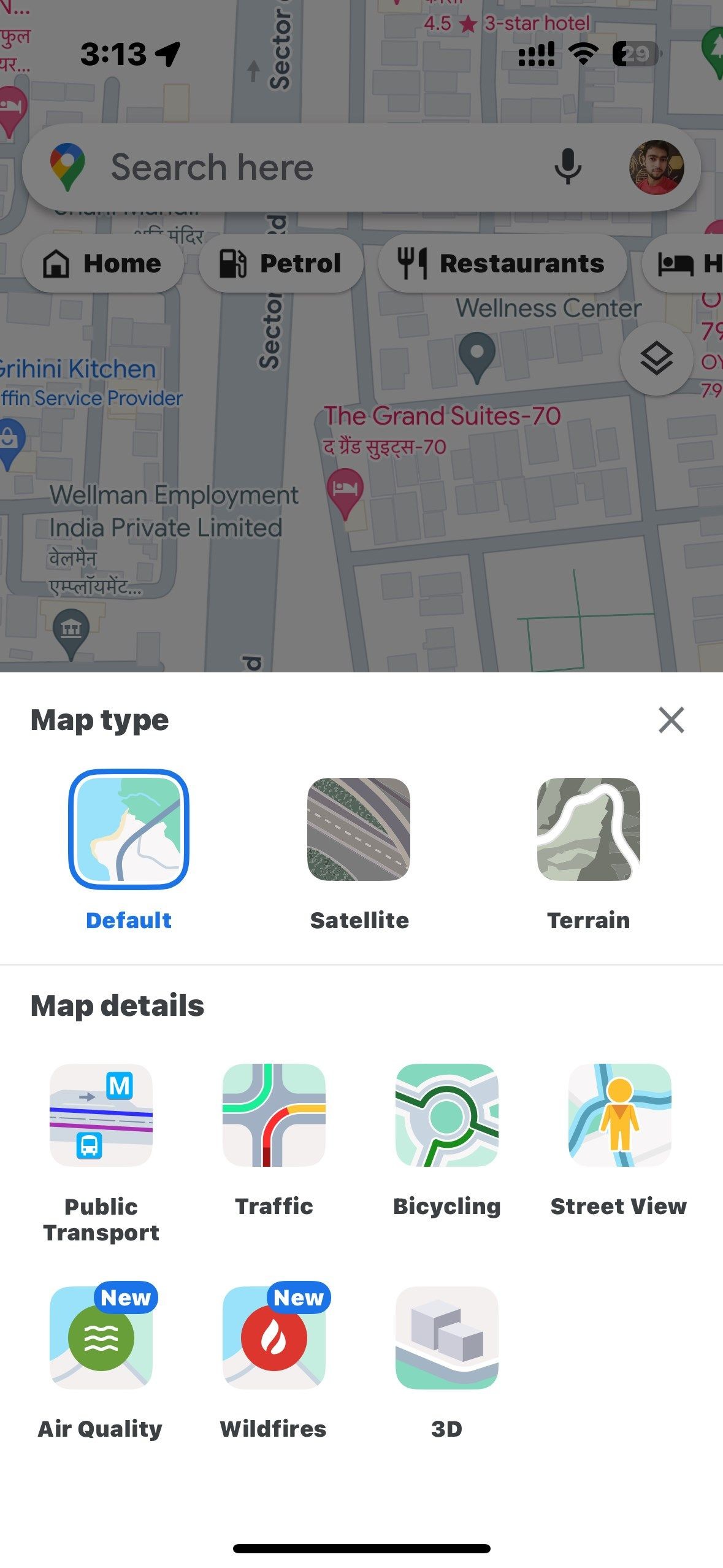 Chế độ vệ tinh trong Google Maps