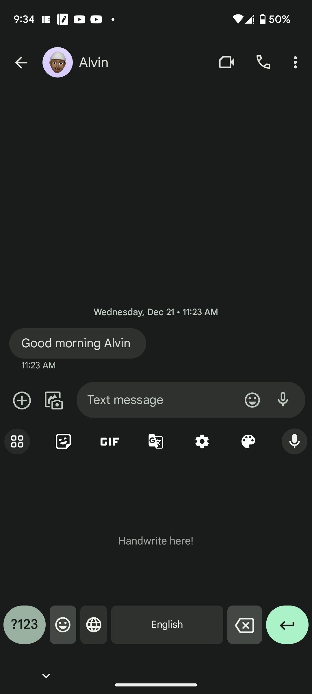 Chế độ viết tay được kích hoạt trên Gboard