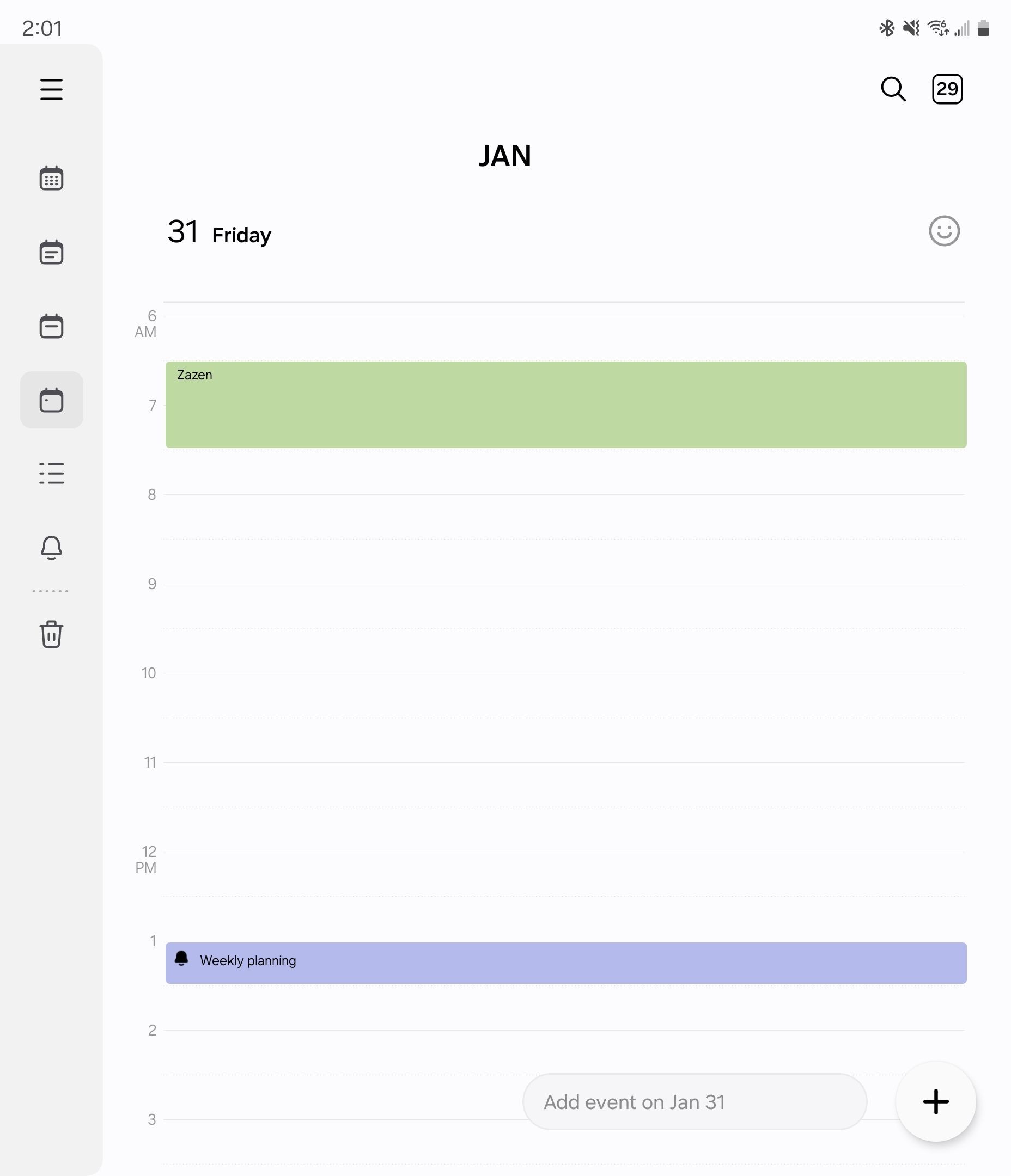 Chế độ xem hàng ngày trong Samsung Calendar