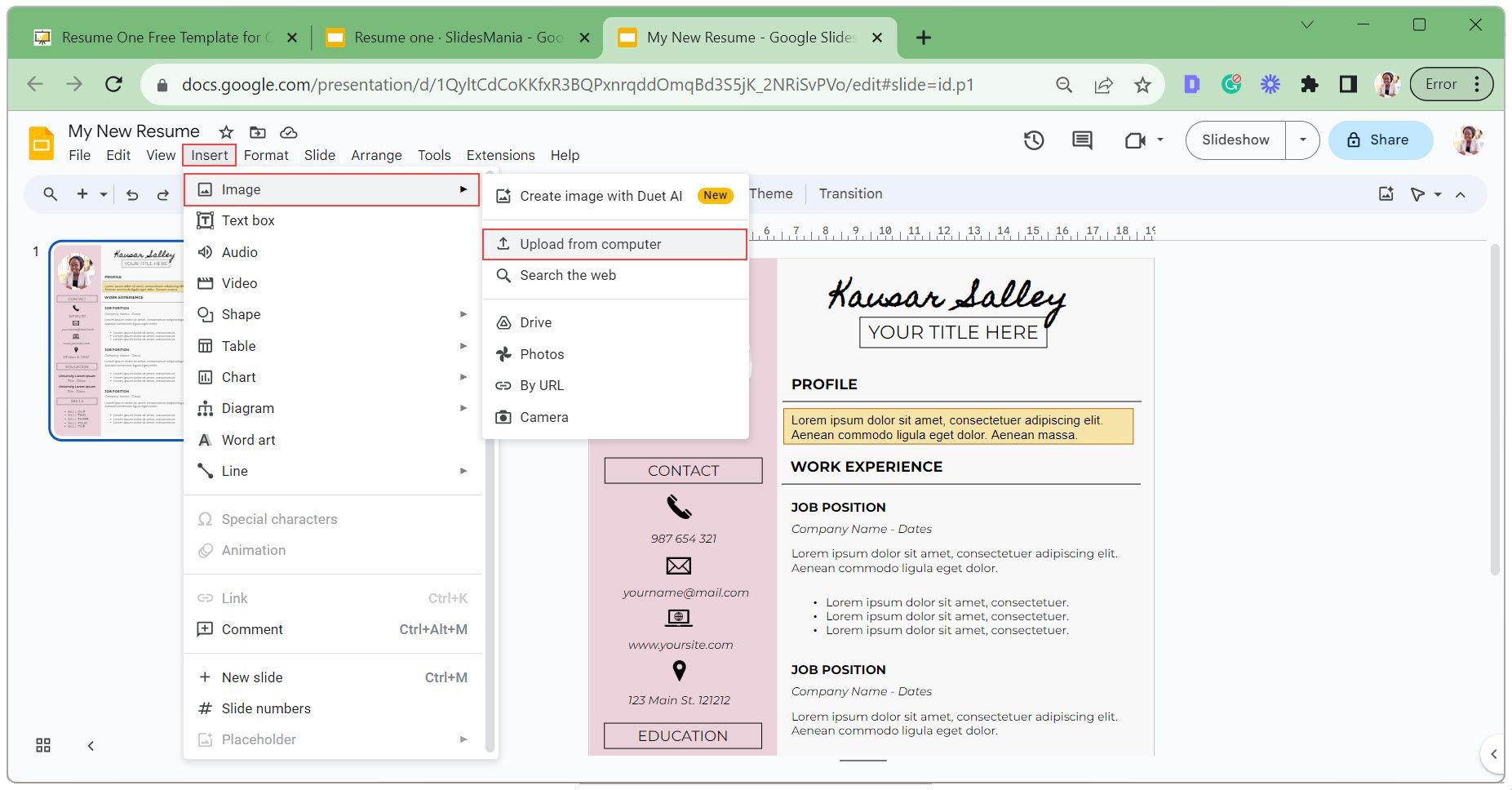 Chèn biểu tượng trong Google Slides