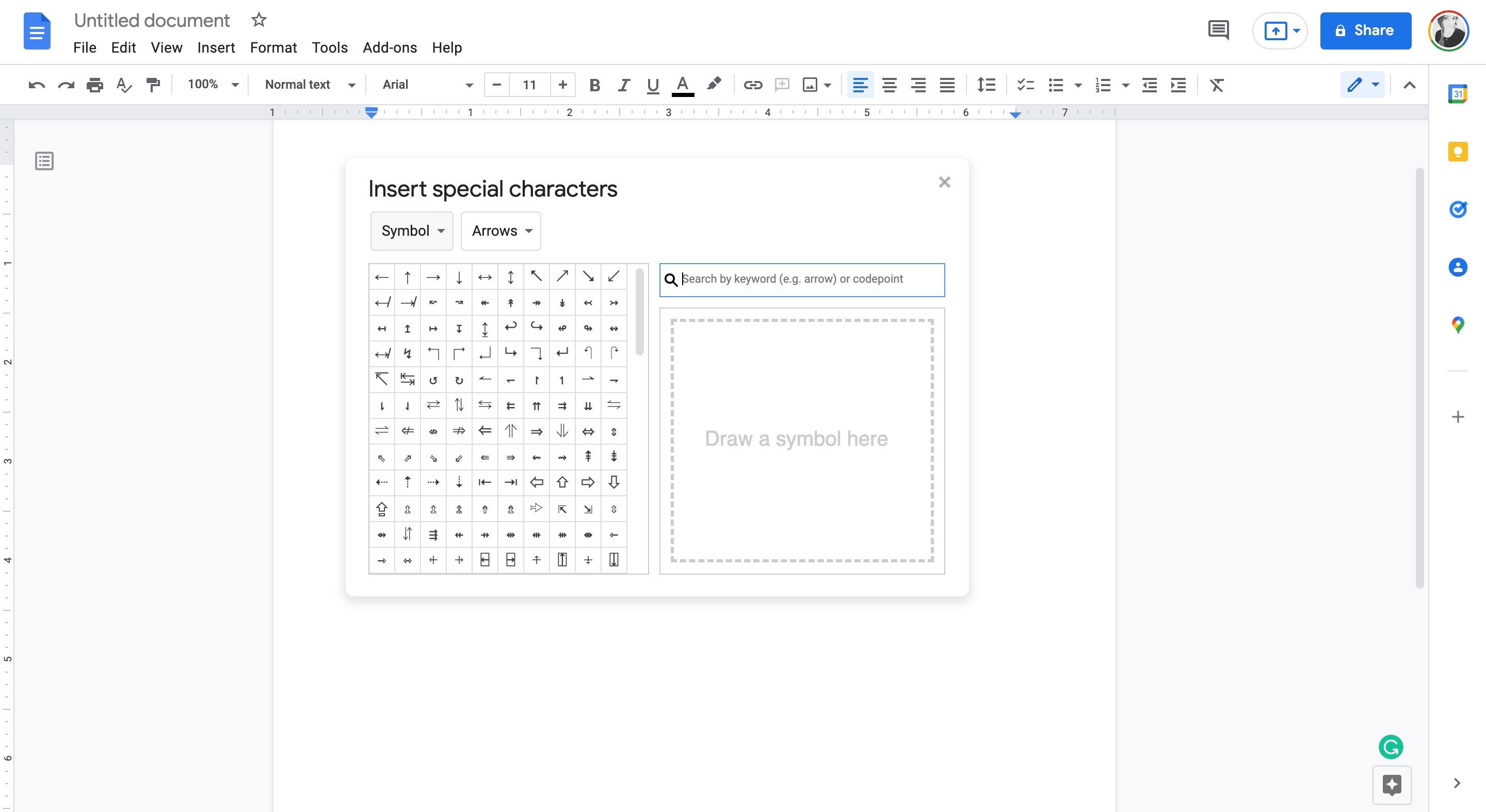 Chèn Ký Tự Đặc Biệt vào Google Docs
