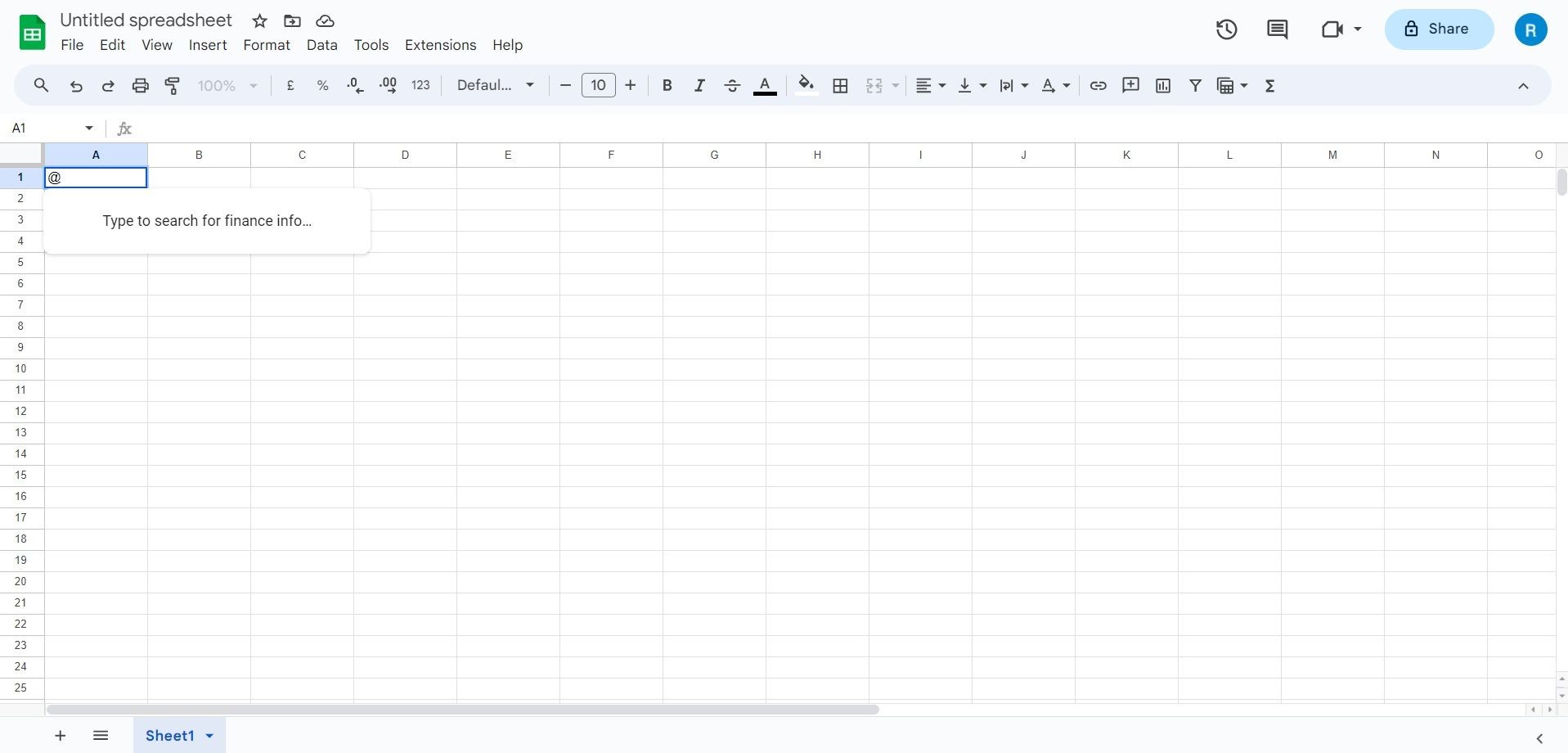 Chèn Smart Chips Trong Google Sheets Bằng Menu Insert Tìm Kiếm Thông Tin Tài Chính