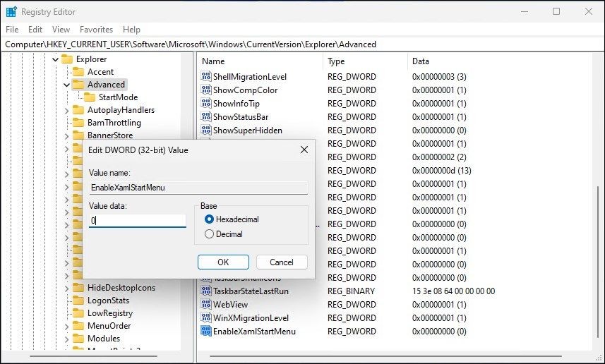 Chỉnh sửa giá trị mới trong Registry Editor