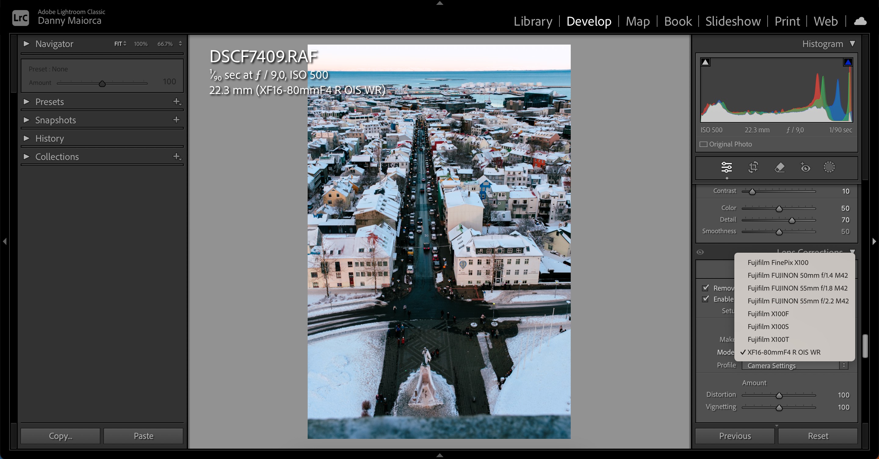Chỉnh sửa hồ sơ ống kính trong Lightroom
