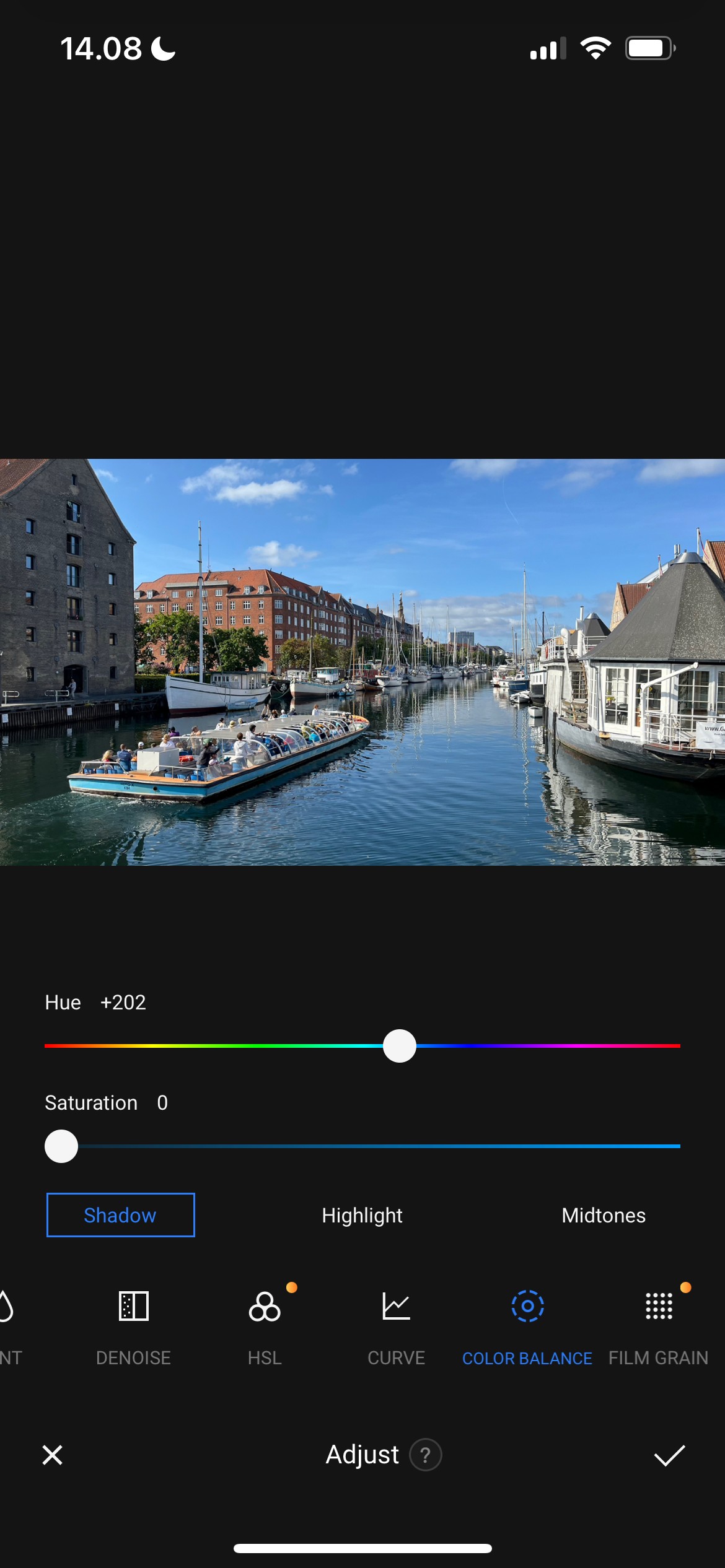 Chỉnh sửa màu sắc shadows trong Fotor