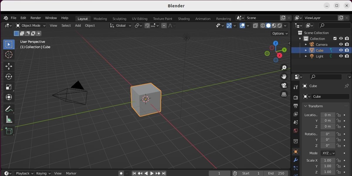Chỉnh sửa trong ứng dụng Blender trên Linux