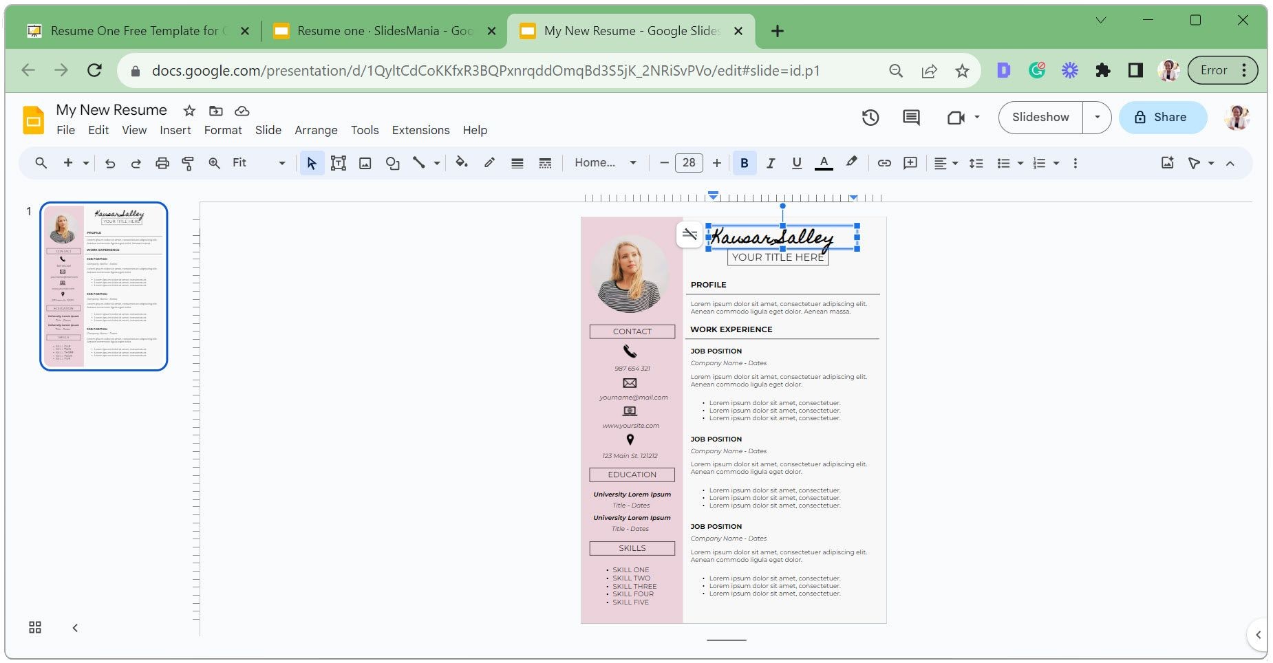 Chỉnh sửa văn bản trong Google Slides