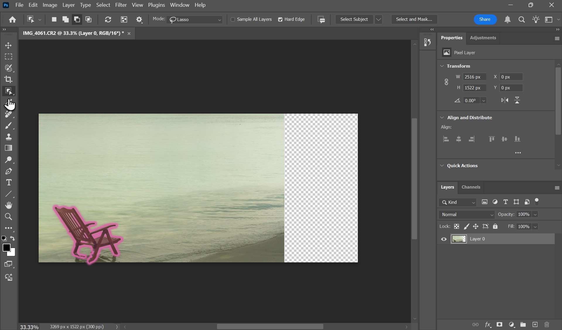 Chọn đối tượng chính trước khi thực hiện bước Content-Aware Scale trong Photoshop