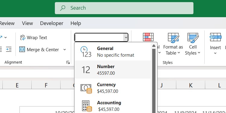Chọn kiểu dữ liệu Số trong Excel