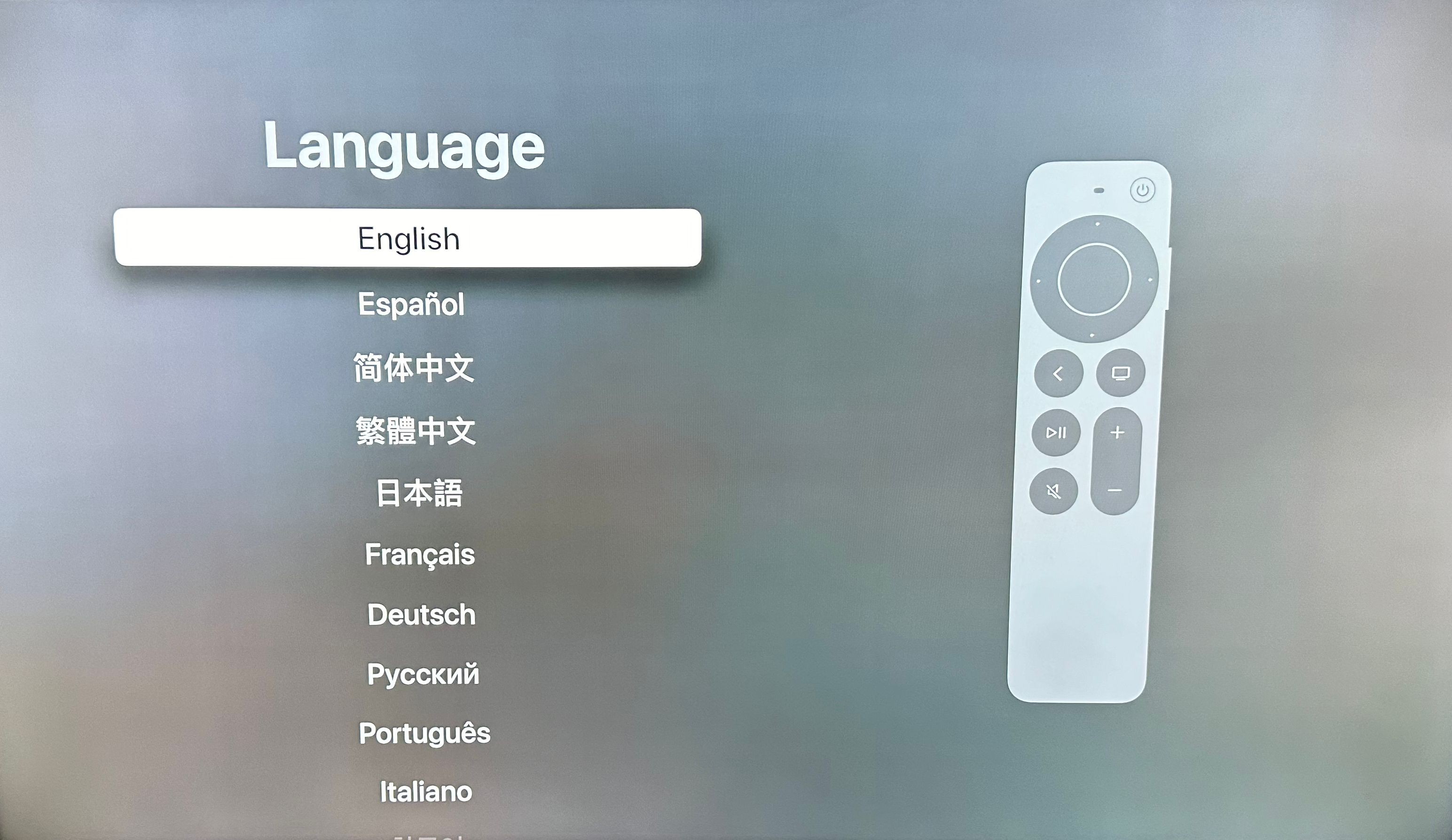 Chọn ngôn ngữ trên Apple TV