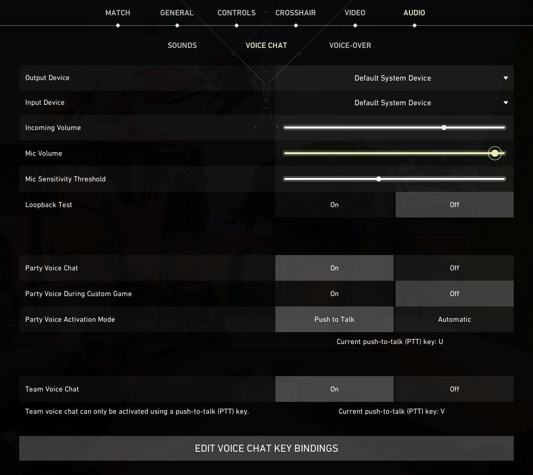 Chọn Tùy Chọn Push to Talk Bên Cạnh Chế Độ Kích Hoạt Giọng Nói Nhóm Trong Tab Voice Chat Của Cài Đặt Âm Thanh Valorant