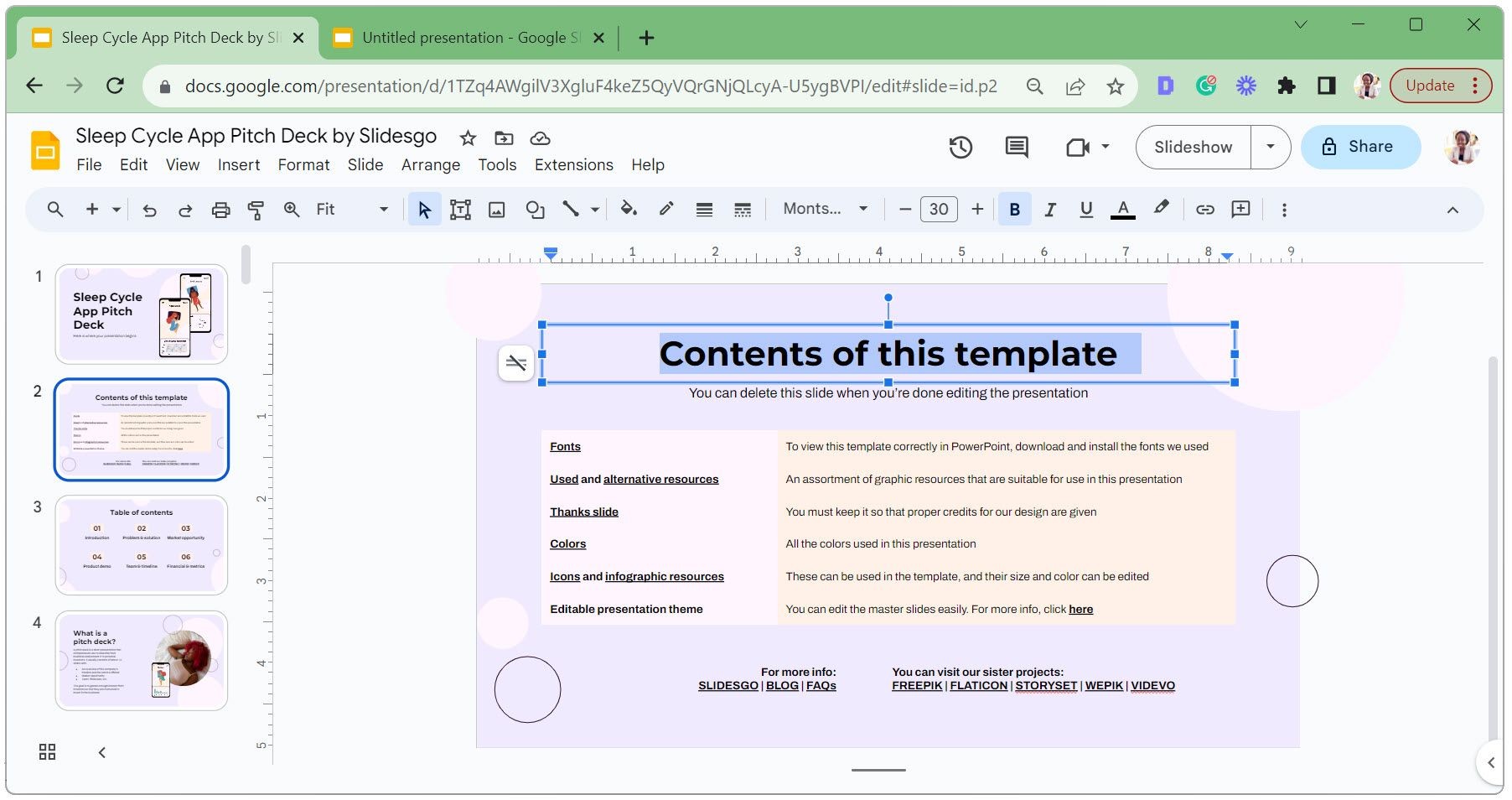 Chọn văn bản để chỉnh sửa trong Google Slides