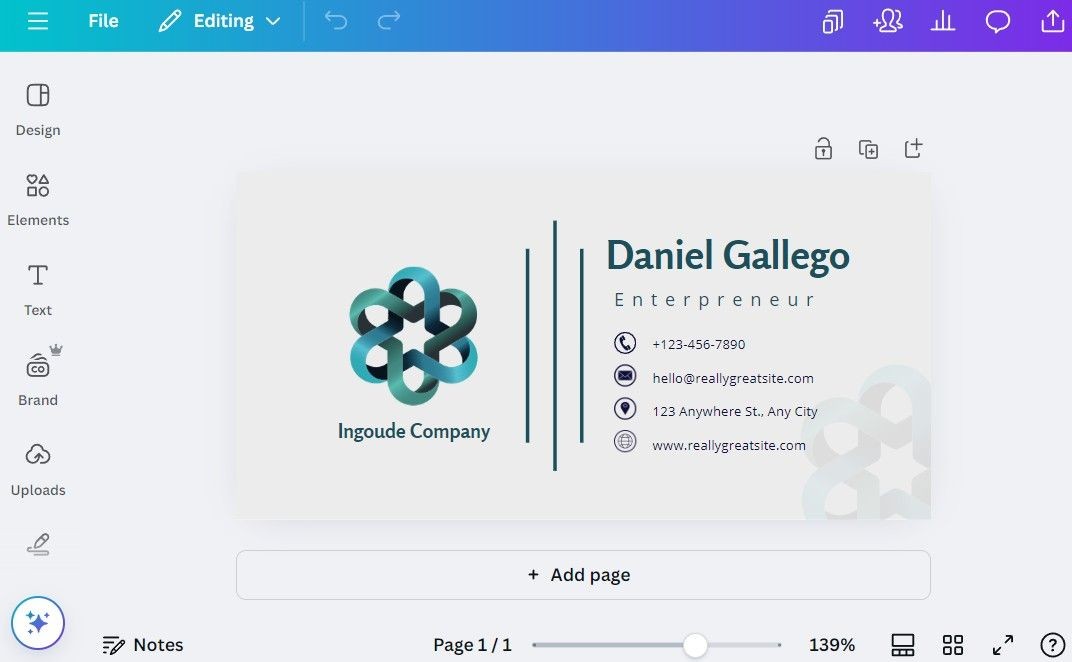 Chữ ký email trên Canva