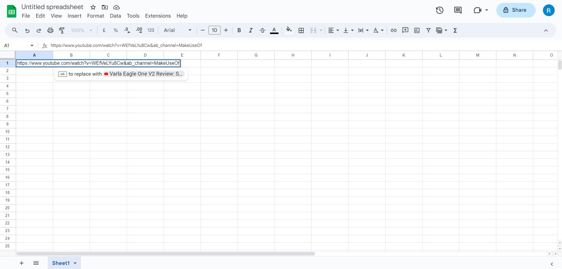 Chuyển Đổi Liên Kết YouTube Thành Smart Chips Trong Google Sheets