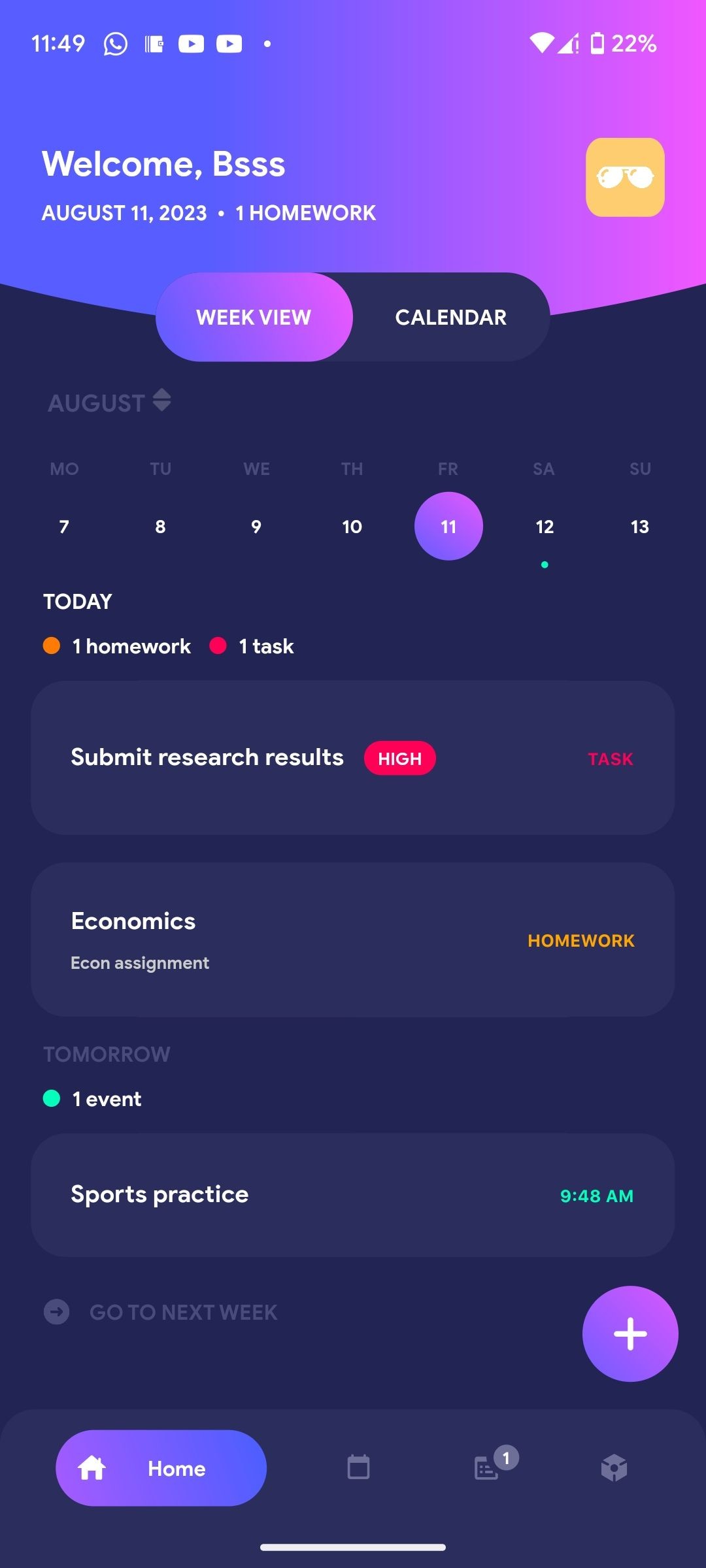 classify study planner home