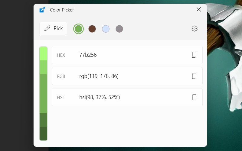 Color Picker của PowerToys trên Windows.