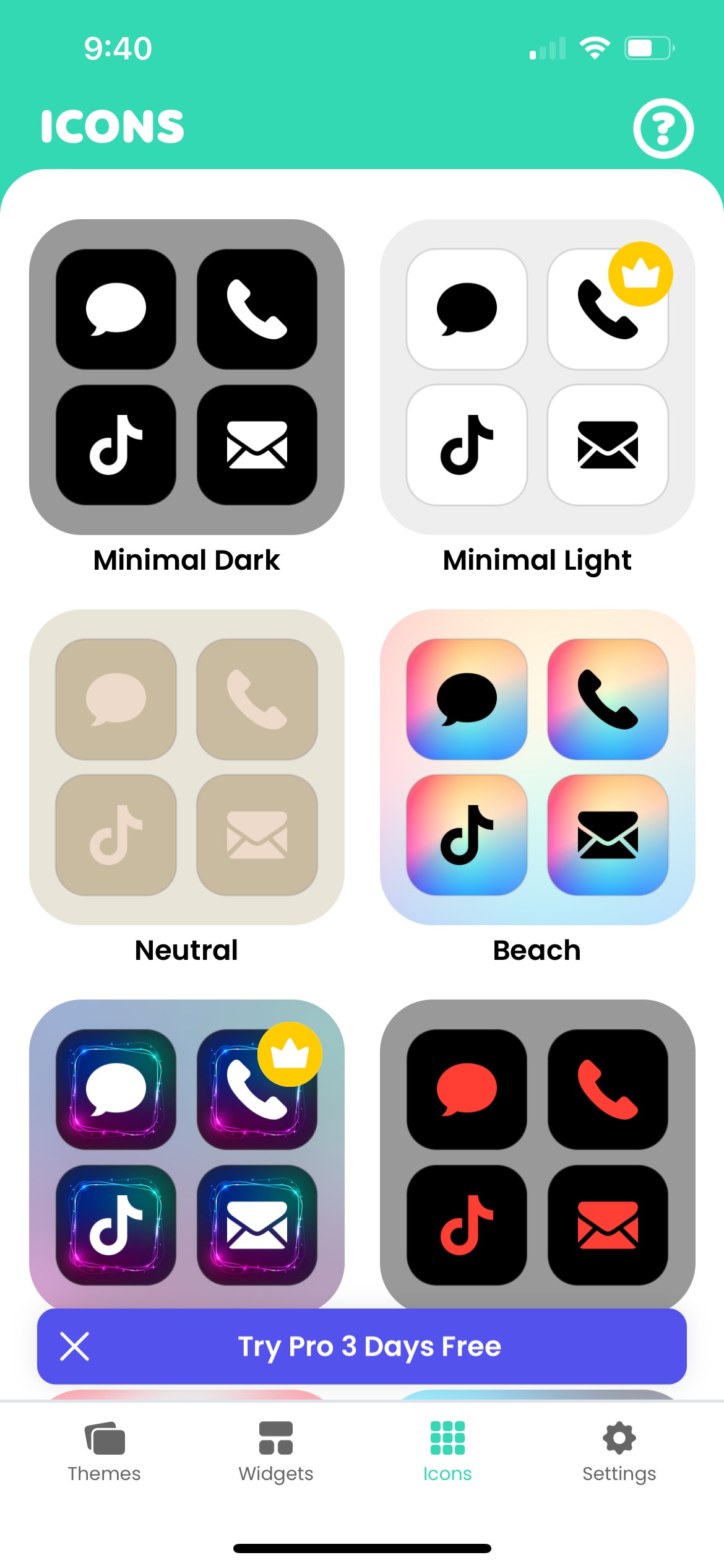 Color Widgets gói biểu tượng