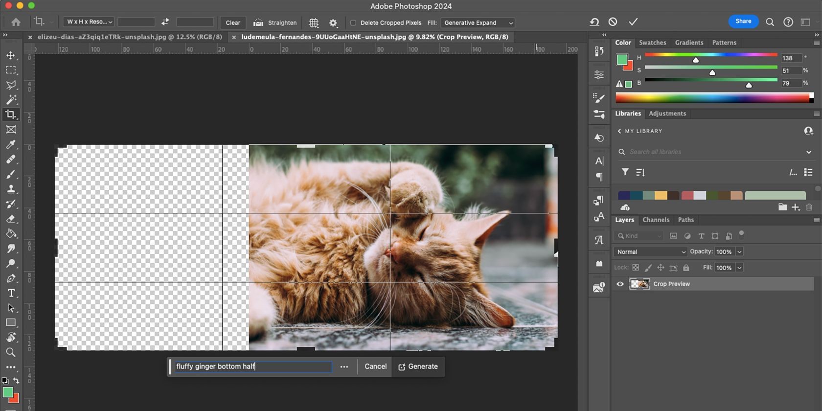 Công cụ Photoshop Generative Expand với Text Prompt