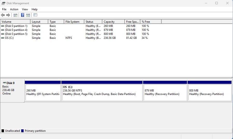 Công cụ Quản lý Đĩa trong Windows 11