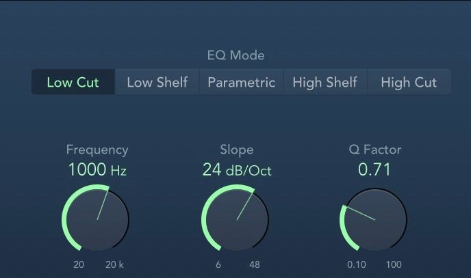 Công cụ Single Band EQ trong Logic Pro