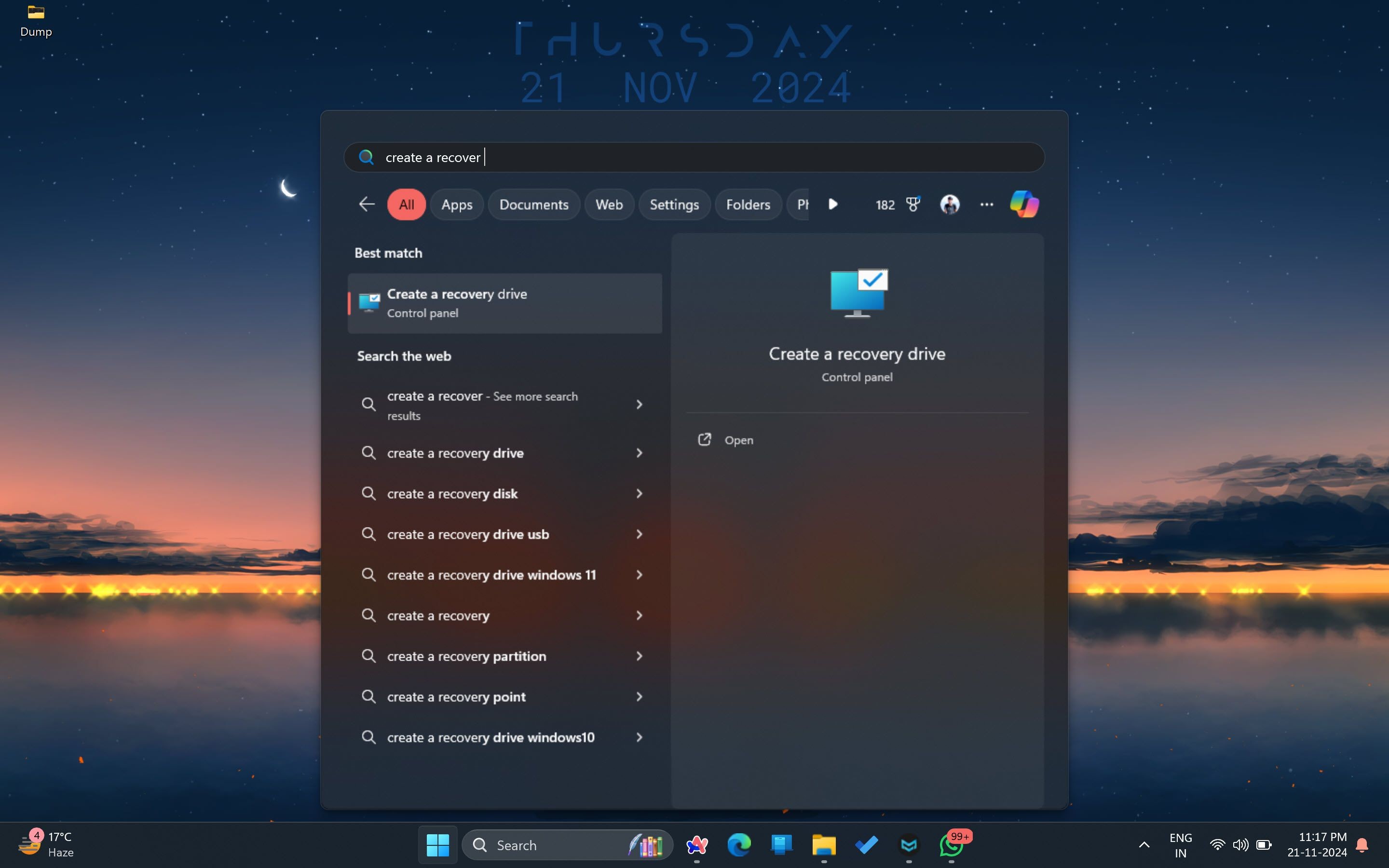 Công cụ tạo ổ đĩa khôi phục trong Windows