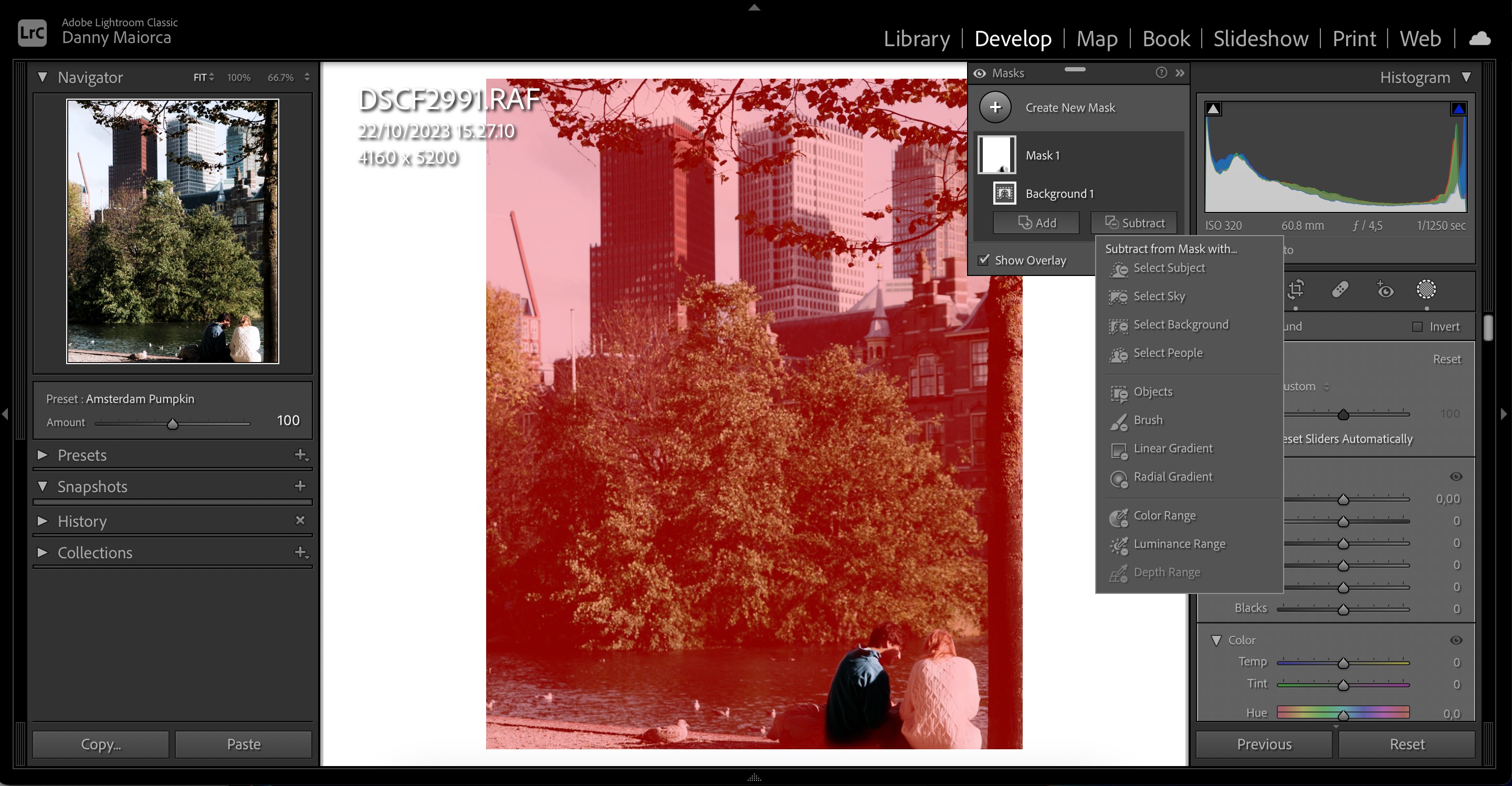 Công cụ Trừ Mặt Nạ trong Adobe Lightroom