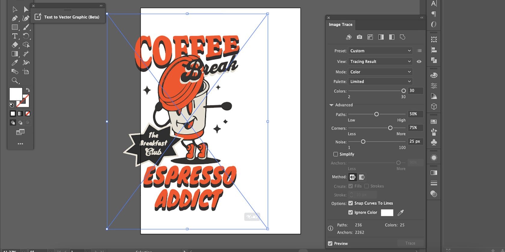 Công Cụ Vectorizer Image Trace của Adobe Illustrator