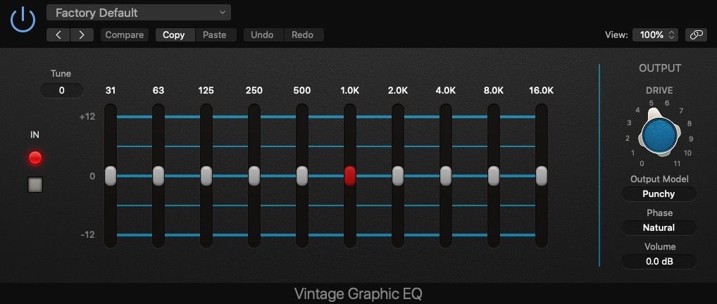 Công cụ Vintage Console EQ trong Logic Pro