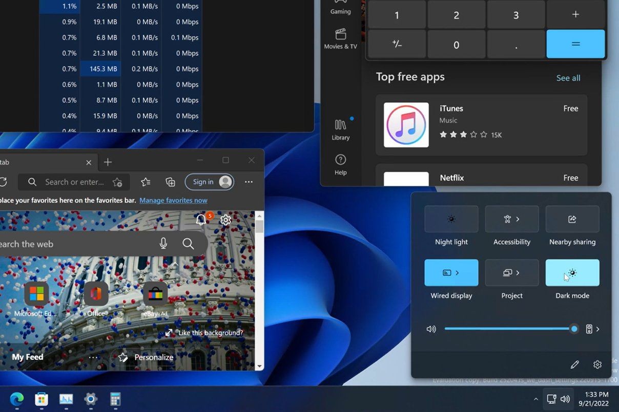 Công tắc chế độ tối trên Windows 11
