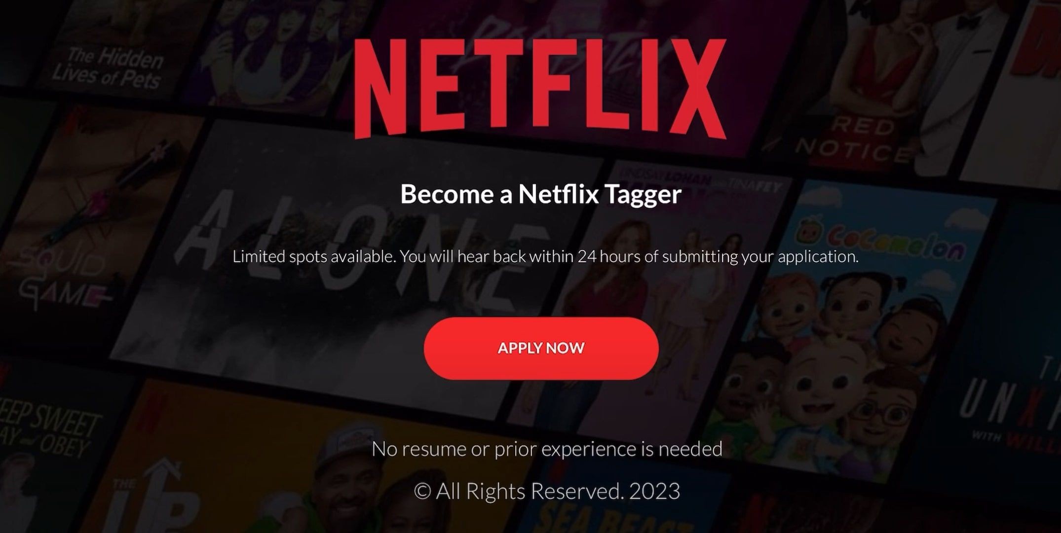 Công việc Tagger Netflix giả mạo trên trang web lừa đảo NetflixTagging.com