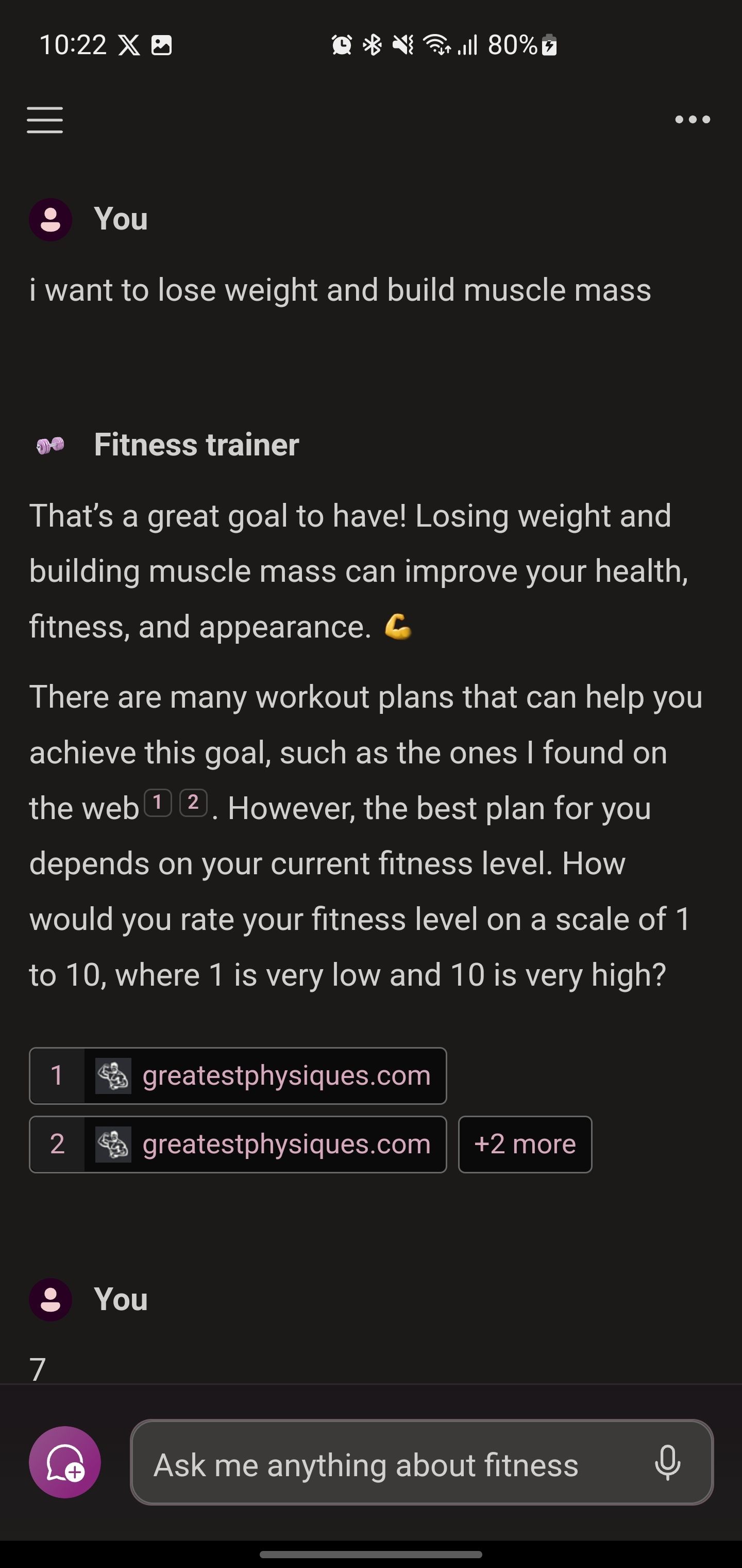Copilot Fitness Trainer gợi ý