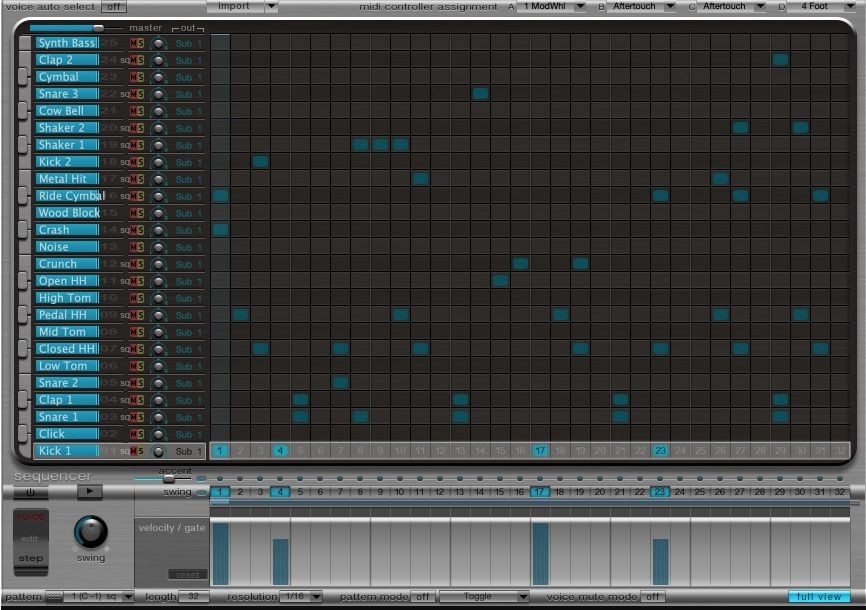 Cửa sổ bộ tạo nhịp bước trong Logic Pro